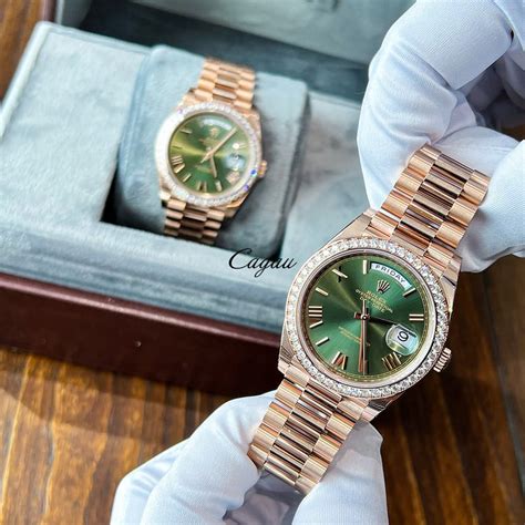 rolex olive presidential|rolex presidential with diamond bezel.